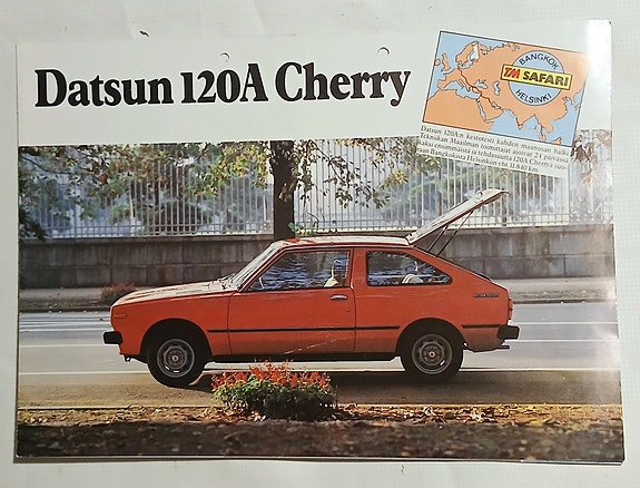 Datsun 120A Cherry myyntiesite, n.1980, TM Safari
