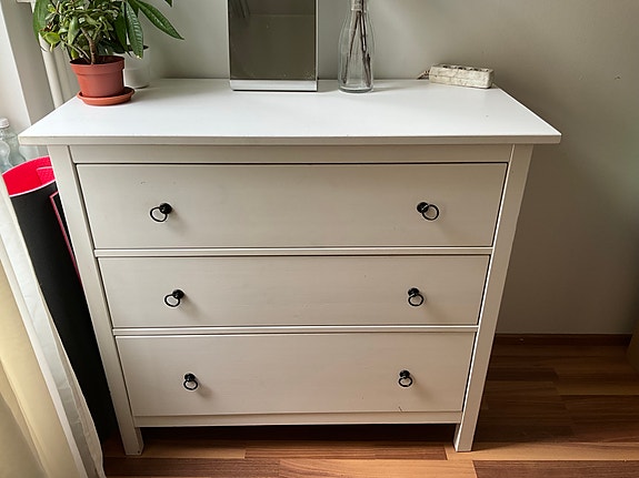 IKEA HEMNES lipasto, valkoinen, 3 laatikkoa