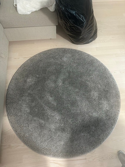 IKEA STOENSE pyöreä matto harmaa 130 cm 2kpl