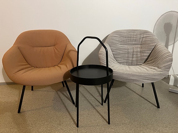 Two chairs and one coffee table