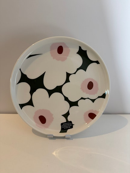 Marimekko Unikko lautanen 20 cm, tummanvihreä