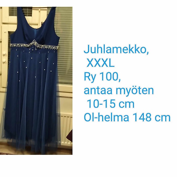 JUHLAMEKKO sininen XXL ja violetti XXXL
