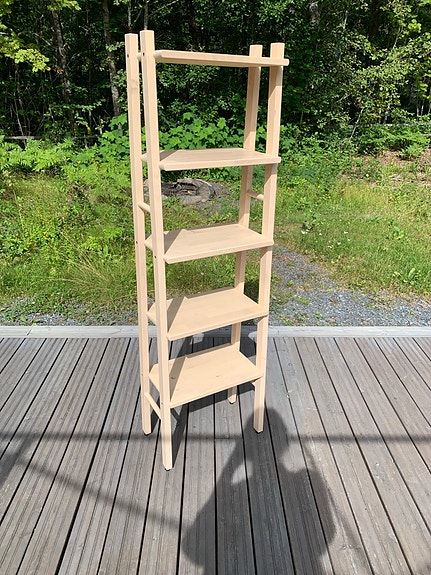 IKEA VILTO valkolakattu koivu hylly
