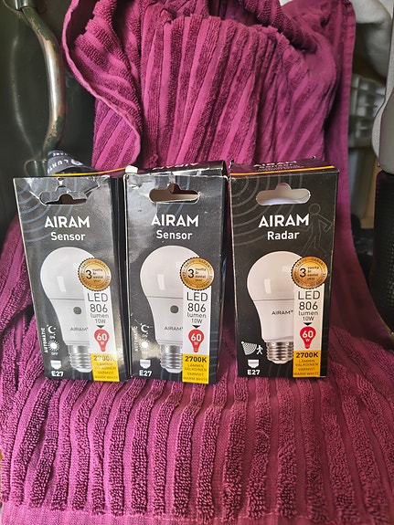 Airam Sensor ja Radar LED-lamput E27 9W