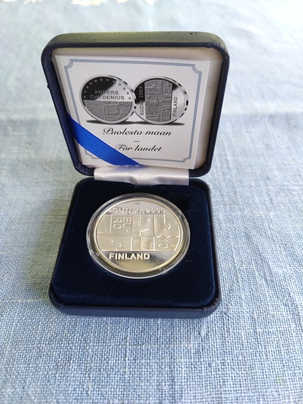 Anders Chydenius 10 euro hopearaha Suomi 2003