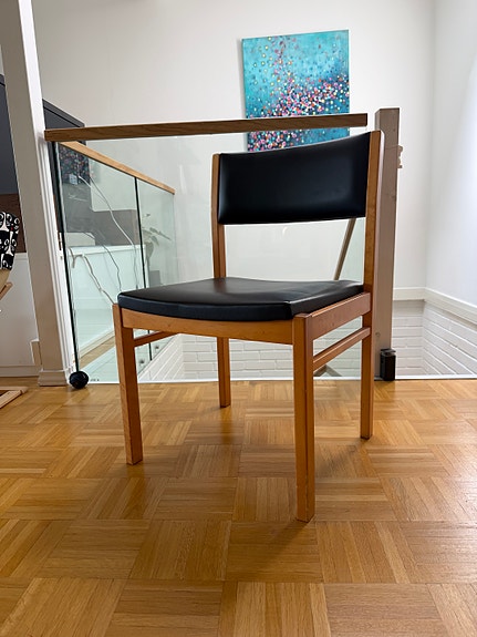 Asko Export vintage-tuoli 60-/70-luku (musta/koivu)