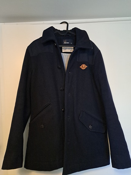 Fred Perry pitkä takki M sininen