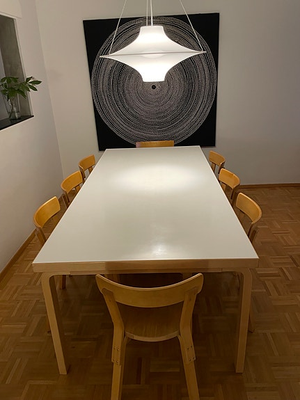 Artek 86 ruokapöytä valkoinen laminaatti
