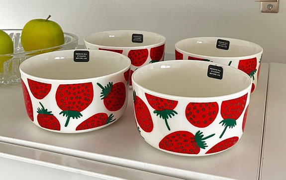 Marimekko Oiva Mansikka kulho 5dl 4kpl
