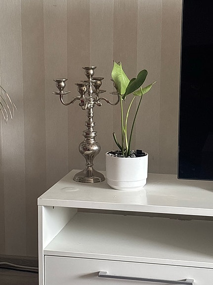 Partylite hopeinen kynttilänjalka