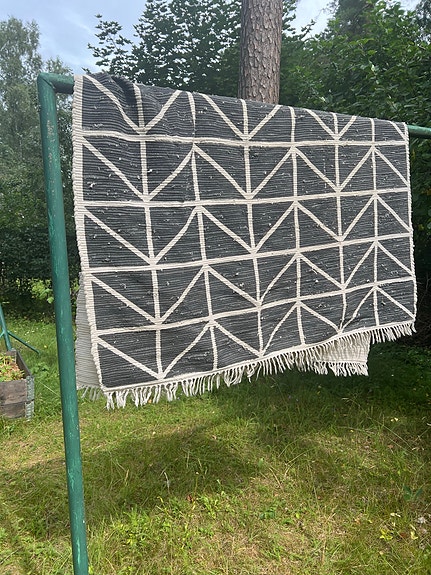 Musta-valkoinen puuvillamatto