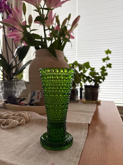 Iittala Kastehelmi vihreä kynttilänjalka / maljakko