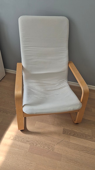 IKEA POÄNG -nojatuoli, valkoinen/puu