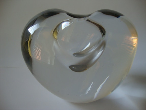 IITTALA, Timo Sarpaneva, Sydän taidelasi, signeerattu -57