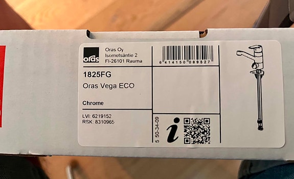 Oras Vega ECO 1825FG keittiöhana kromi apk-liitäntä