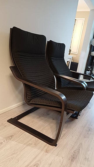 IKEA POÄNG Nojatuoli, mustanruskea