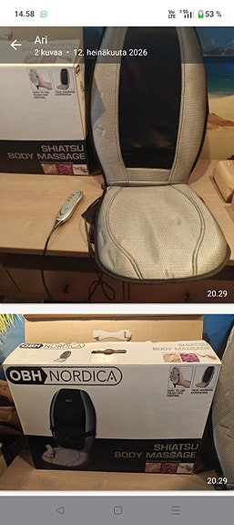 OBH Nordica Shiatsu Body Massage -hieromaistuin (alkuperäispakkauksessa)