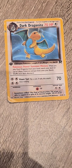 Pokemon kortti Dark Dragonite Team Rocket 1st Edition
