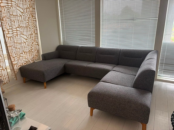 Balticsofa Kiruna harmaa U-sohva