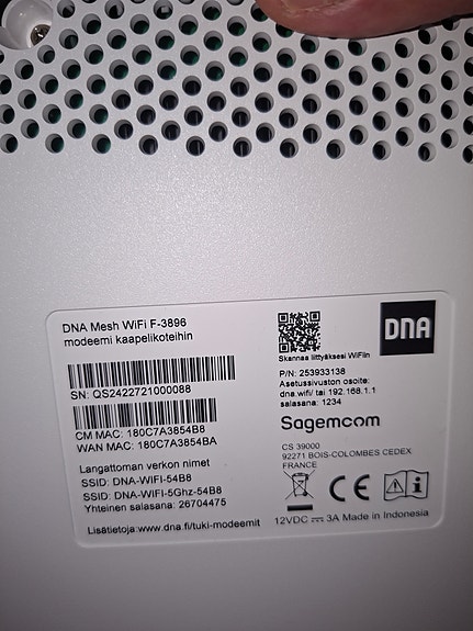 DNA Mesh WiFi F-3896 kaapelimodeemi