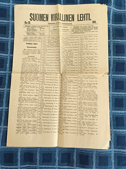 Suomen virallinen lehti v. 1919