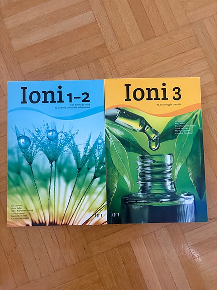 Ioni 1-2 ja Ioni 3 lukion kemian oppikirjat