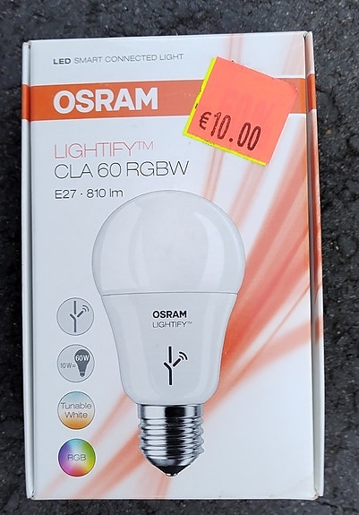 Osram Lightify CLA 60 RGBW E27 älylamppu