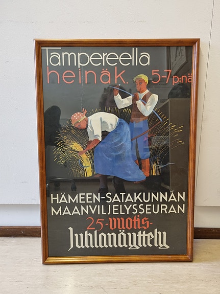 Aito vanha juliste kehyksissä