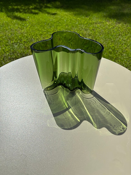 Iittala numeroitu Aalto maljakko 1988  120 mm vihreä