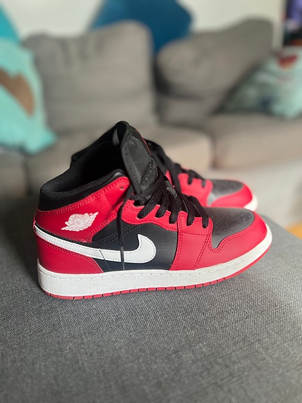 Nike Air Jordan 1 mid gym red black/white, koko 39