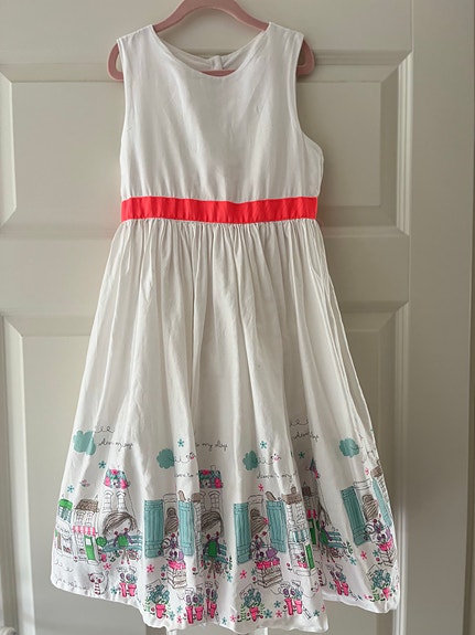 Valkoinen mekko 140 cm
