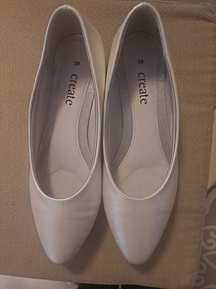Helmiäishohtoiset juhlakengät / ballerinat / hääkengät, create koko 39
