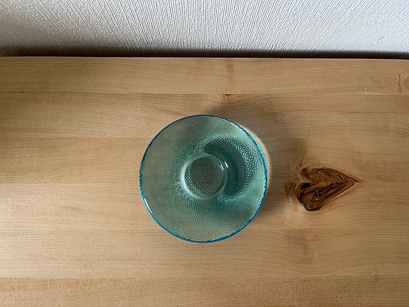 Iittala lasinen kynttilänjalka sininen
