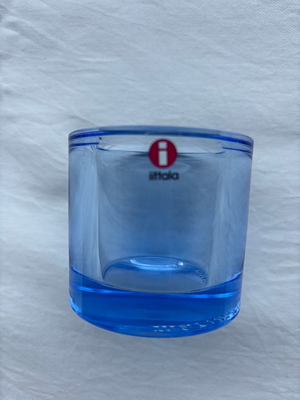 Iittala Kivi kynttilälyhty, sininen / candle holder, blue