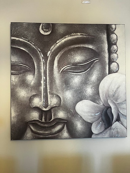 Buddha-taulu harmaa  100X100