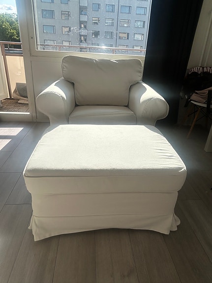 Ikea ektorp nojatuoli ja -rahi🤍