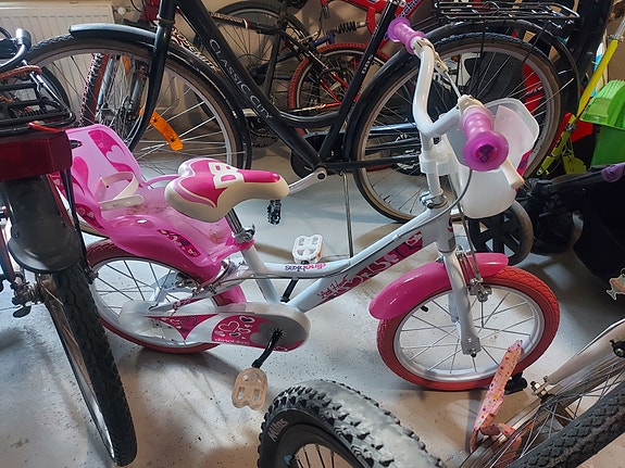 Lasten 12" polkupyörä pinkki-valkoinen