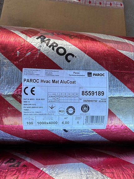 Paroc Hvac Mat AluCoat eriste rulla 100