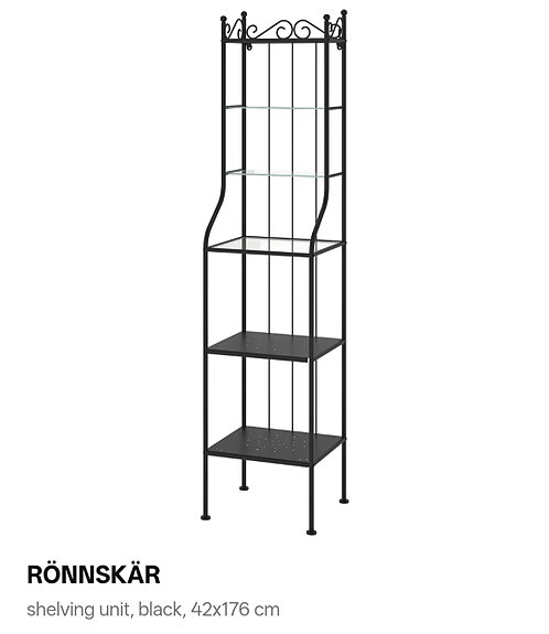2× IKEA RÖNNSKÄR musta hylly