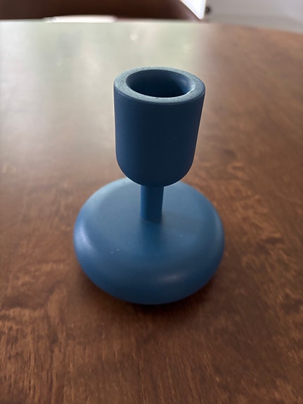 Iittala sininen Nappula kynttilänjalka 107mm