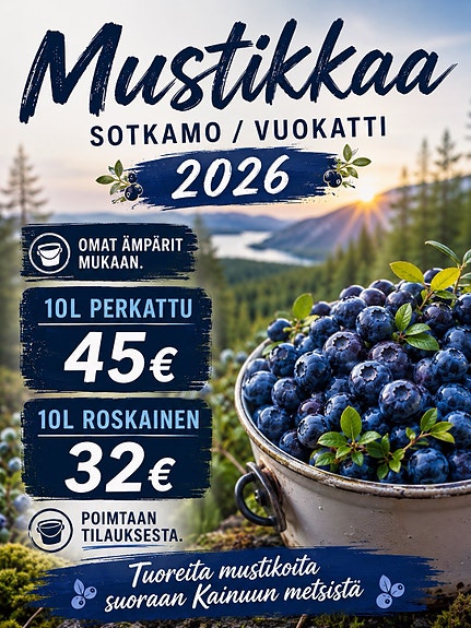 Mustikkaa Sotkamo/Vuokatti 2026 10 litraa