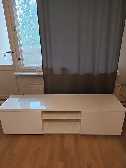 Byås Tv-taso valkoinen korkeakiilto, 160x42x45