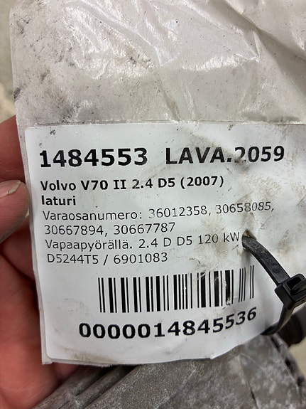 Volvo V70/XC70/S80 D5 (2007) laturi