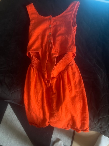 Next oranssi jumpsuit tytöille koko 140