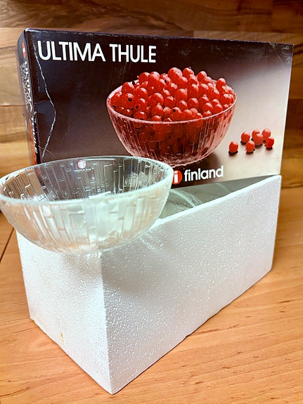 Iittala Ultima Thule jälkiruokakulhot UUDET orig. boxissa (Tapio Wirkkala) 4 kpl