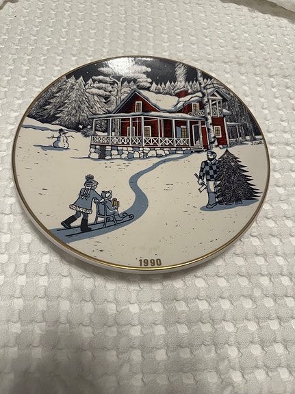 Arabia Joululautanen 1990 seinälautanen