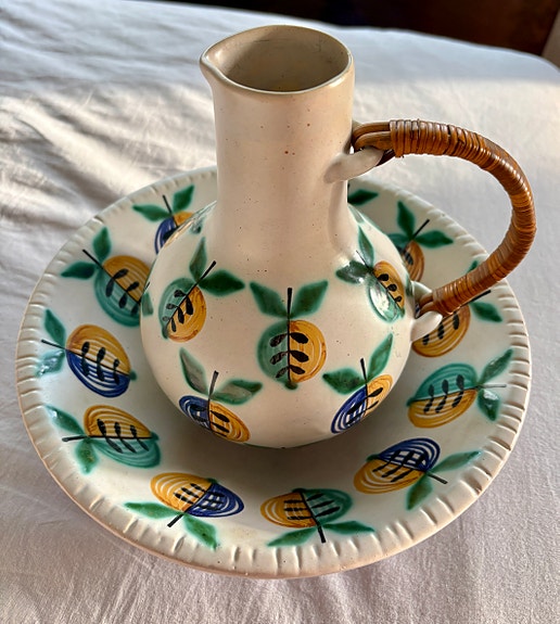 Kupittaan Savi kannu ja vati, Heidi Blomstedt (HB), Made in Finland