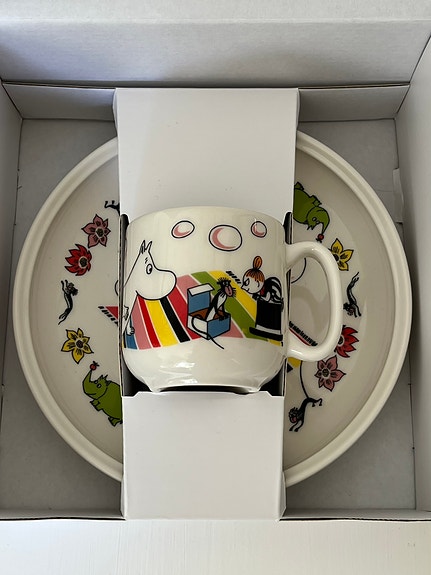 Moomin Arabia Muumi Lastenastiasto Pikku Myy muki ja lautanen