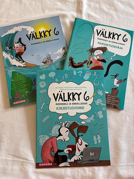 Uudet Välkky 6 äidinkieli ja kirjallisuus oppikirja, harjoituskirja ja vihko