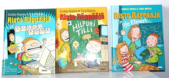 Risto Räppääjä -kirjoja 3 kpl Sinikka ja Tiina Nopola